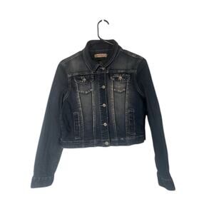 Judy Blue Women’s Dark Blue Washed Denim Button Front Jean Jacket Sz S